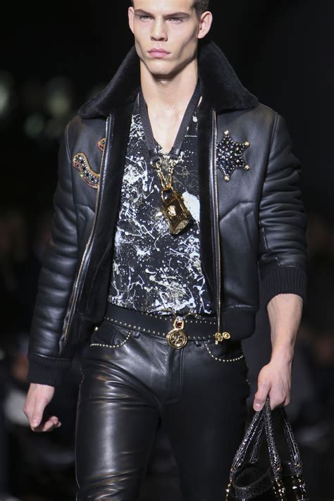 men jackets versace|used Versace men leather jacket.